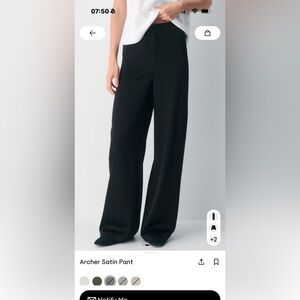 New Satin Aritzia Black Wide Leg Dress Pants